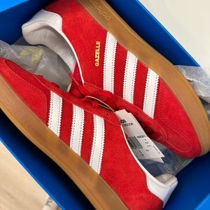 NEW adidas Gazelle Scarlet Cloud White 6.5M/8.5W
